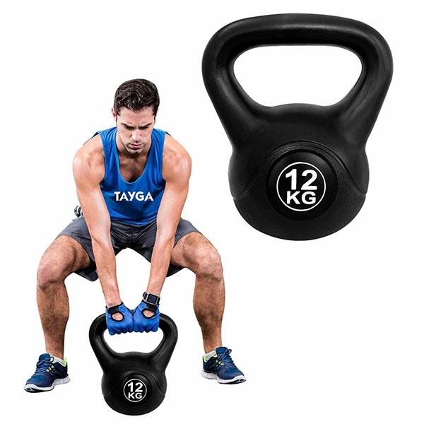 Tayga pesa rusa plástica kettlebell 12 kg antiderrapante
