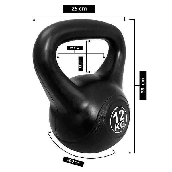 Tayga pesa rusa plástica kettlebell 12 kg antiderrapante