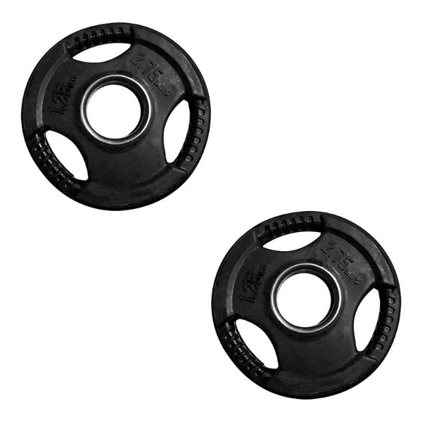 Par de Discos con Rubber Tayga 2.75 LB/1.25 kg con 3 agarres
