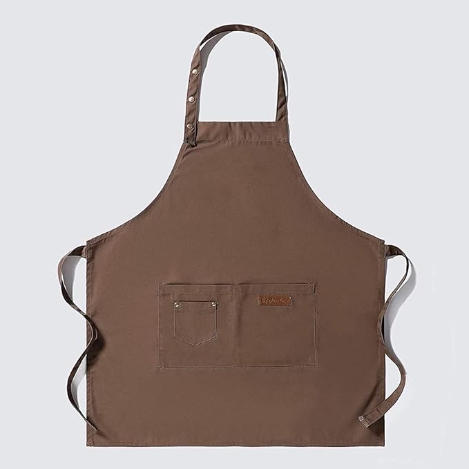 A 2 Piezas Delantales para Mujeres Hombres Barbacoa Chef Cocina Resistente Poliéster Delantal de Cocina Ajustable con Bolsillos para Parrilla Unisex Hornear Pintura Arte Estilista.