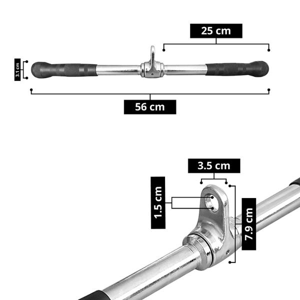 Maneral Agarre Tayga Barra Recta 56 cm para Aparato de polea
