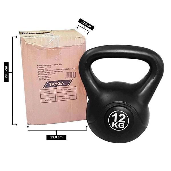 Tayga pesa rusa plástica kettlebell 12 kg antiderrapante