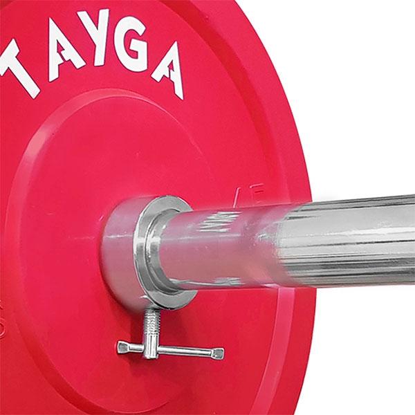 Tayga par de seguros cromados 51 mm para barra olímpica 