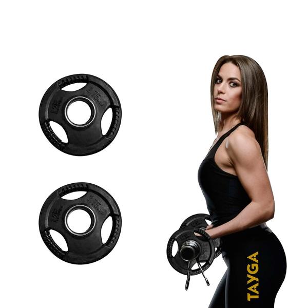 Par de Discos con Rubber Tayga 2.75 LB/1.25 kg con 3 agarres