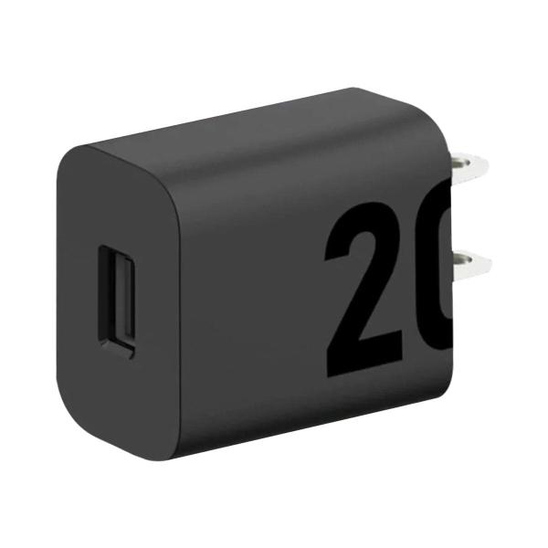Cargador de pared MOTOROLA NEGRO TURBO POWER 20W USB + CABLE TIPO C.