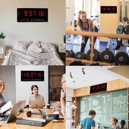 "Reloj De Pared Digital Led 48 Cm Termometro Decoracion Hogar ".