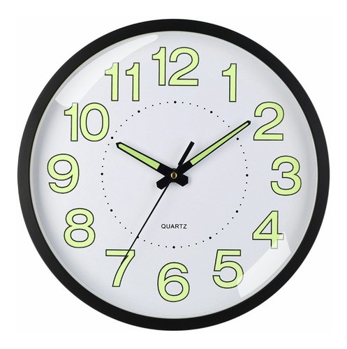 "Reloj De Pared,30 Cm Grande Moderno Luminoso Reloj De Pared Negro  "