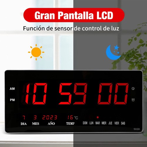"Reloj De Pared Digital Led 48 Cm Termometro Decoracion Hogar ".