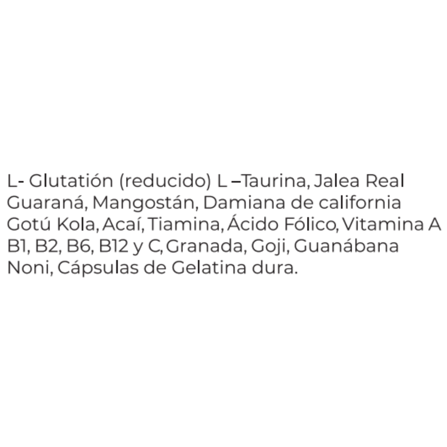Cápsulas antioxidantes Revenue con L-Glutatión y Damina de California.