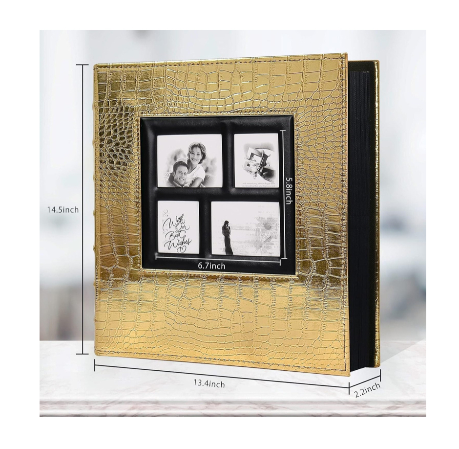 Álbum Fotográfico Para 600 Fotos De Parejas Familias Dorado.