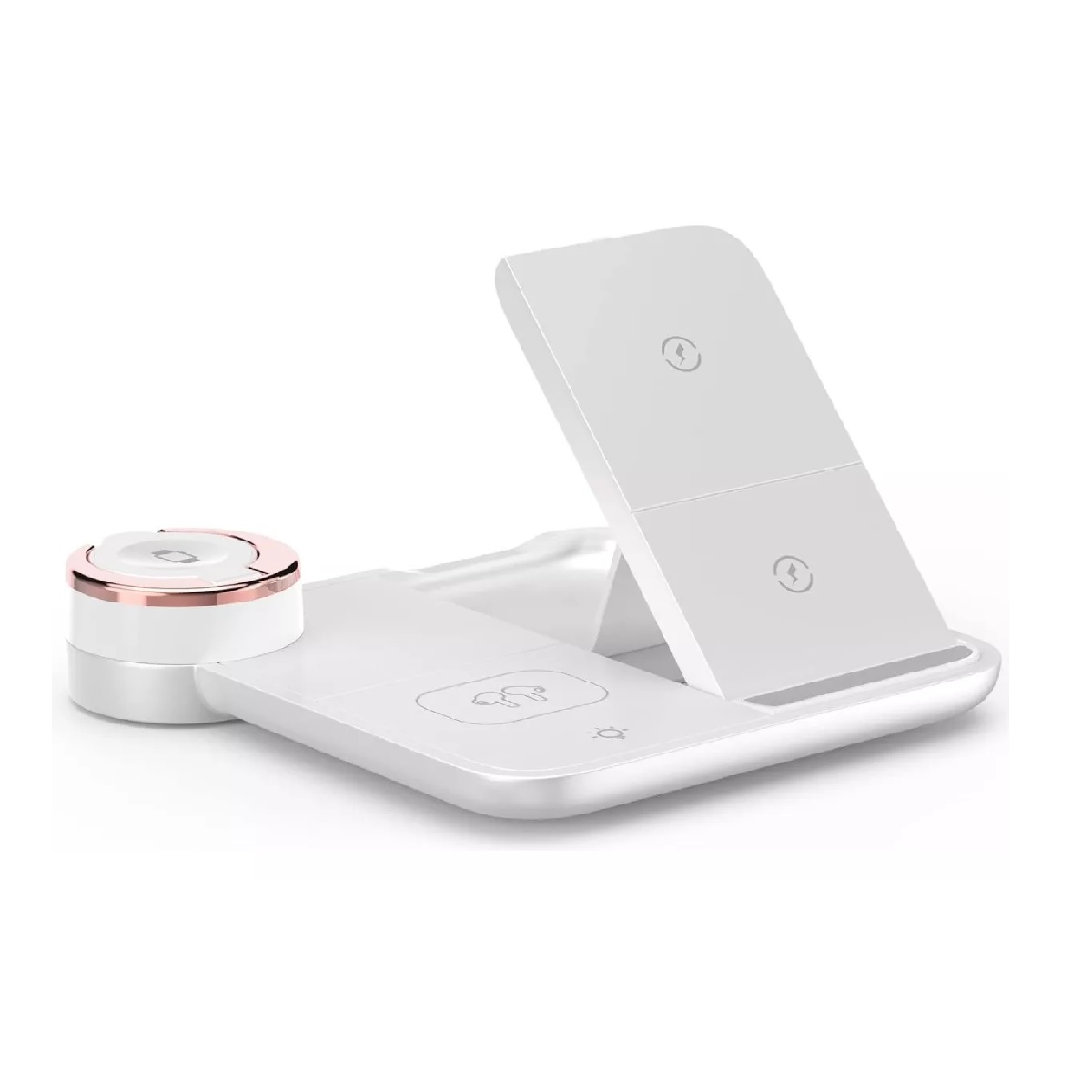 Cargador Inalámbrico 3 En 1,base De Carga Rápida Para iPhone Blanco 