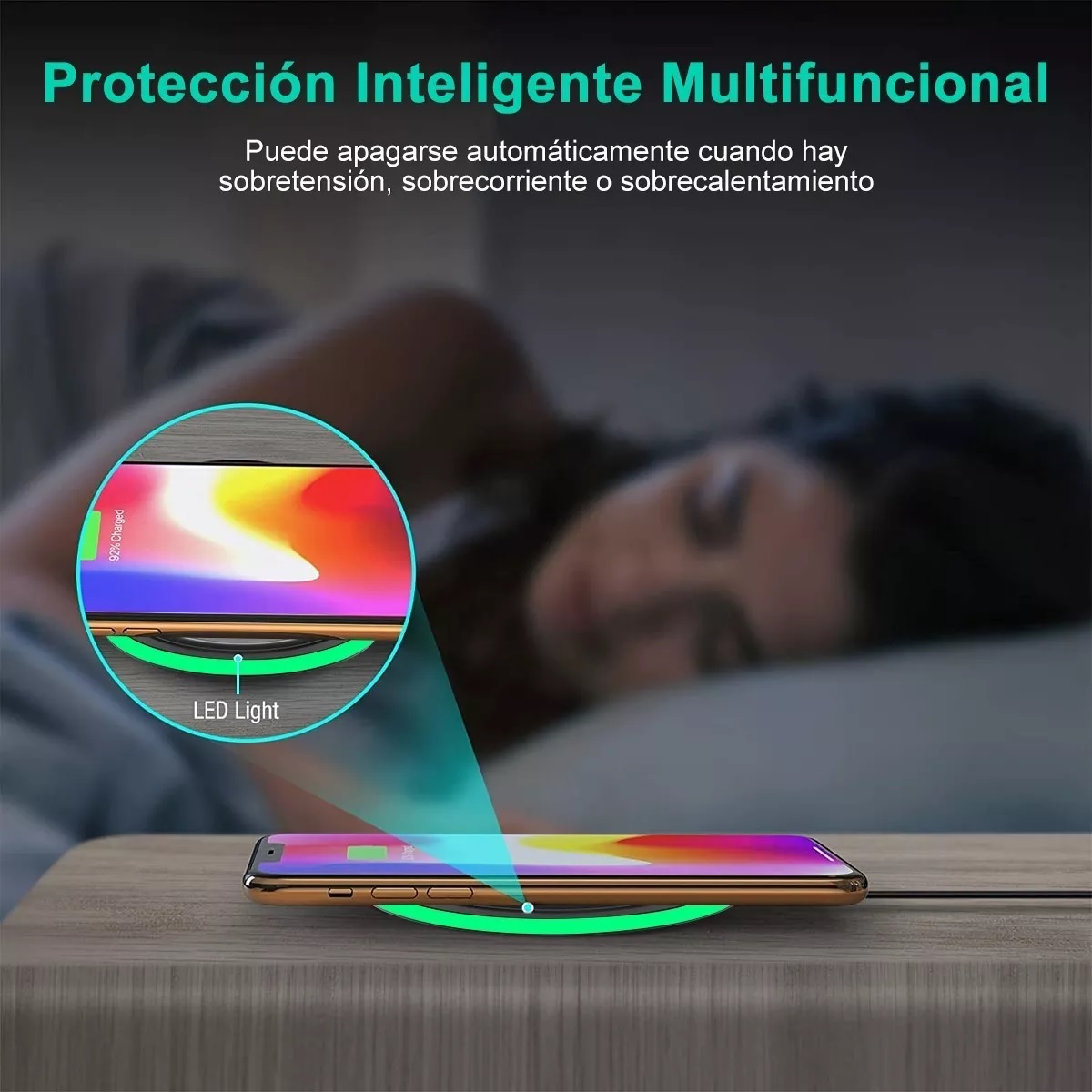 Cargador Inalámbrico Móvil De Carga Rápida Qi Universal 15w