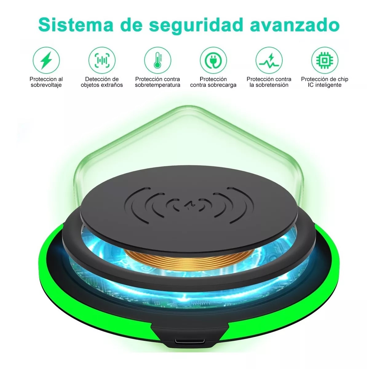 Cargador Inalámbrico Móvil De Carga Rápida Qi Universal 15w
