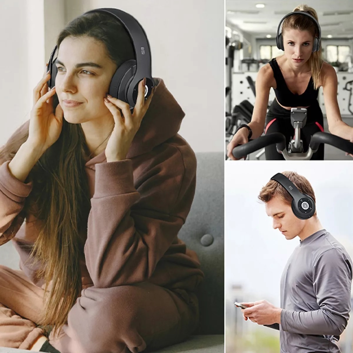 Audífonos Inalámbrico Diadema Con Micrófono Bluetooth Negro 