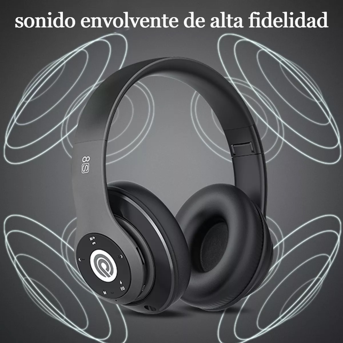 Audífonos Inalámbrico Diadema Con Micrófono Bluetooth Negro 