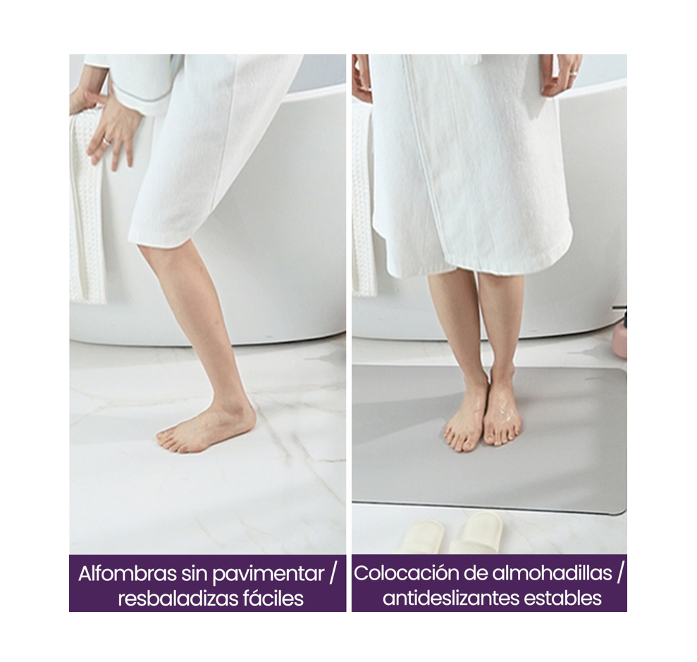 Tapete Absorbente Alfombrilla Secado Rápido Para Baño Azul.