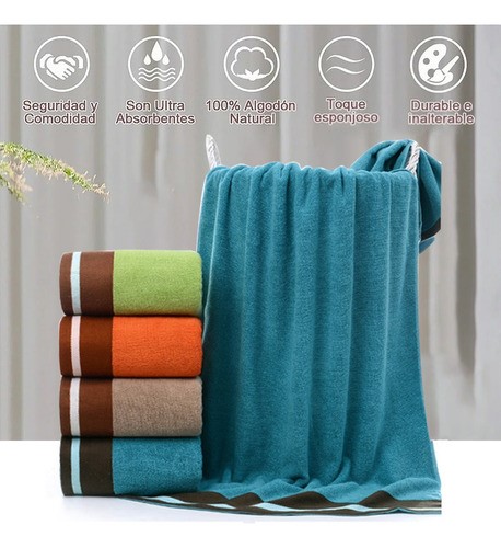 "3 Pcs 100% Algodón Juego De Baño Completo Grande Y Tuallas marron ".