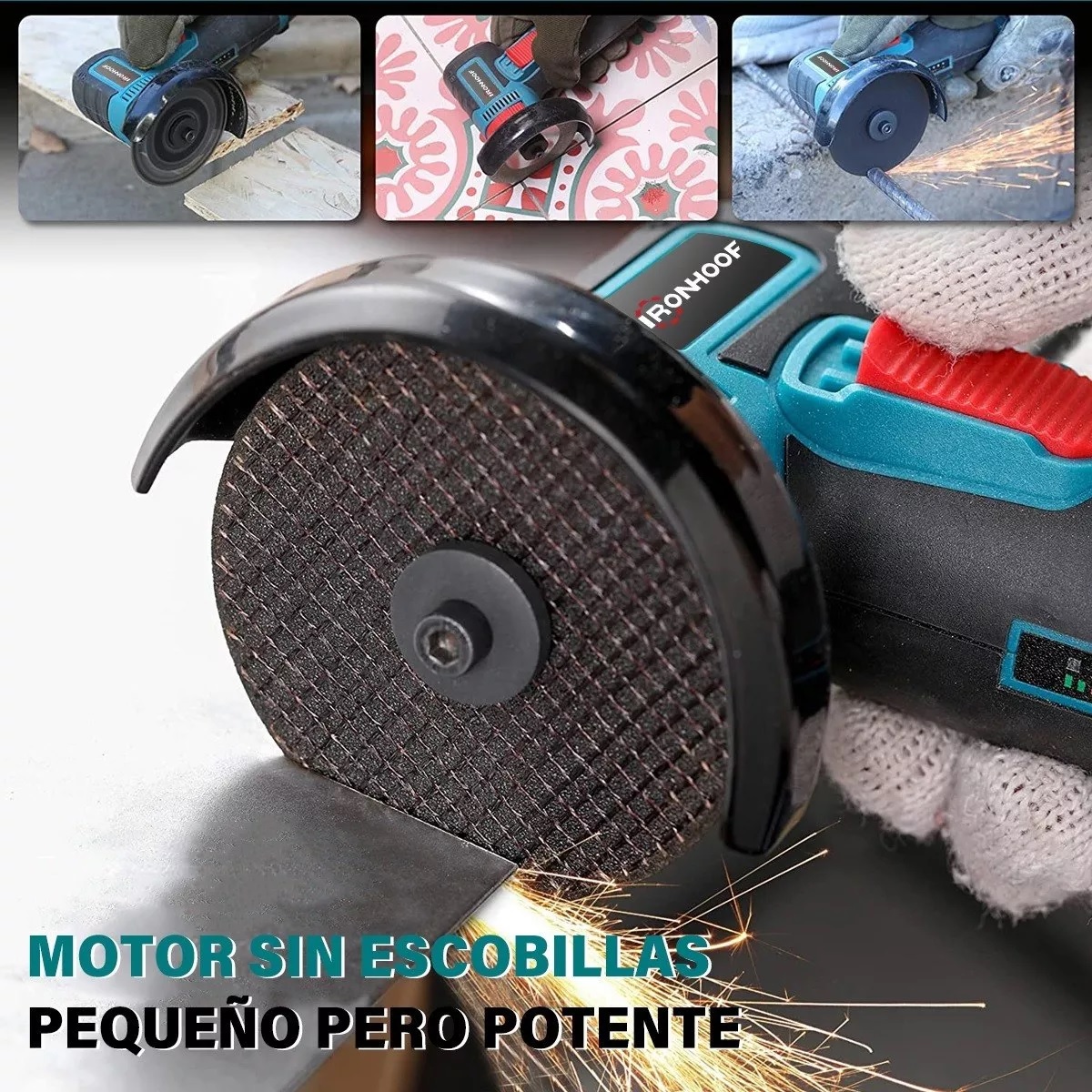Mini Esmeril Angular Inalámbrica Pulidora 12v 75mm 2 Batería Azul/Negro