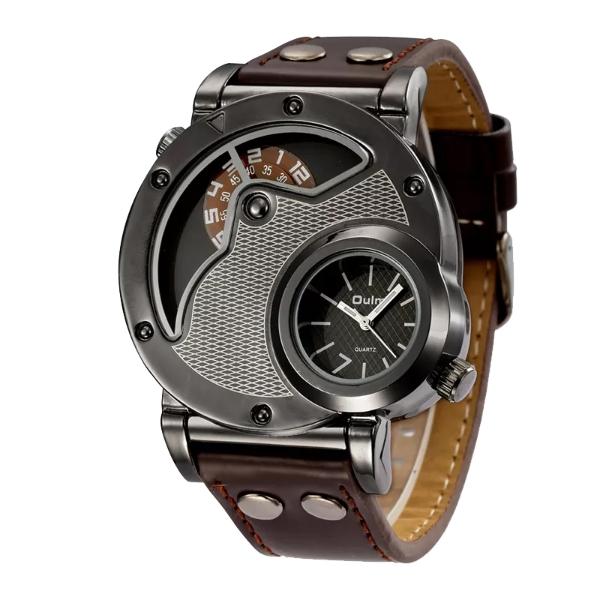 Reloj de Lujo Para Caballero Oulm 9591 Fralugio Acero Inoxidable 2 Maquinas