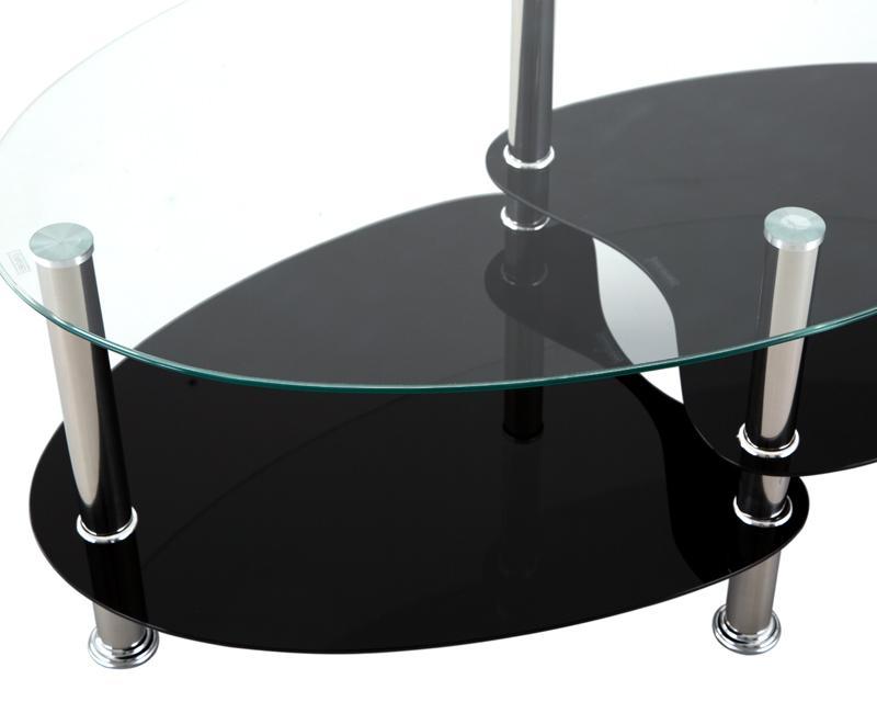 Mesa De Centro De Cristal Moderna Ovalada