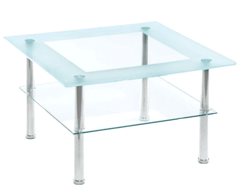 Mesa De Centro Moderna Cuadrada Cristal Templado 70x70cm