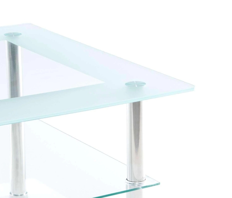Mesa De Centro Moderna Cuadrada Cristal Templado 70x70cm