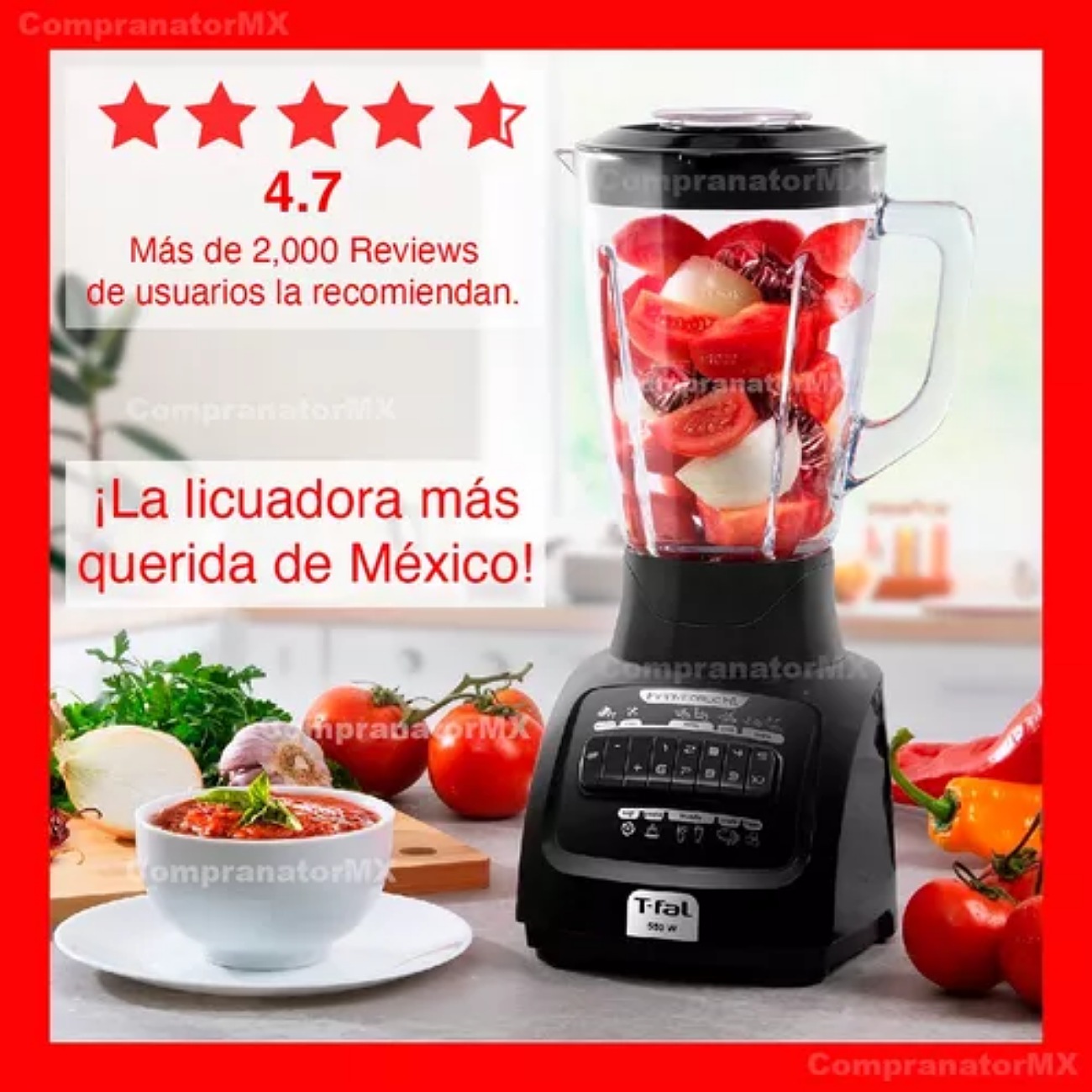 Licuadora Infinyforce Xl 2.2 L Vaso Vidrio 10 Vel 6 Cuchilla