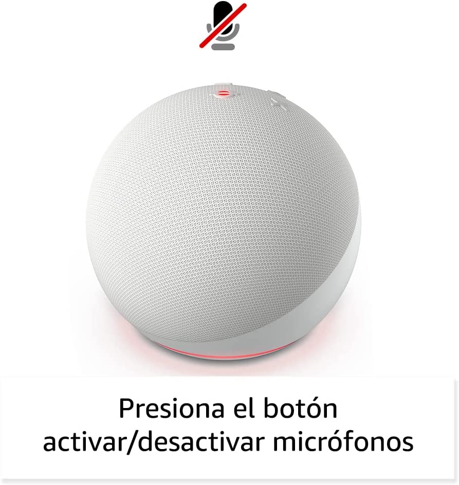 Kit Bocina Inteligente Alexa Echo Dot 5 Blanco + Focos Led Inteligentes 2 Pack RGB 9w 806 Lumenes Certificados con Alexa.