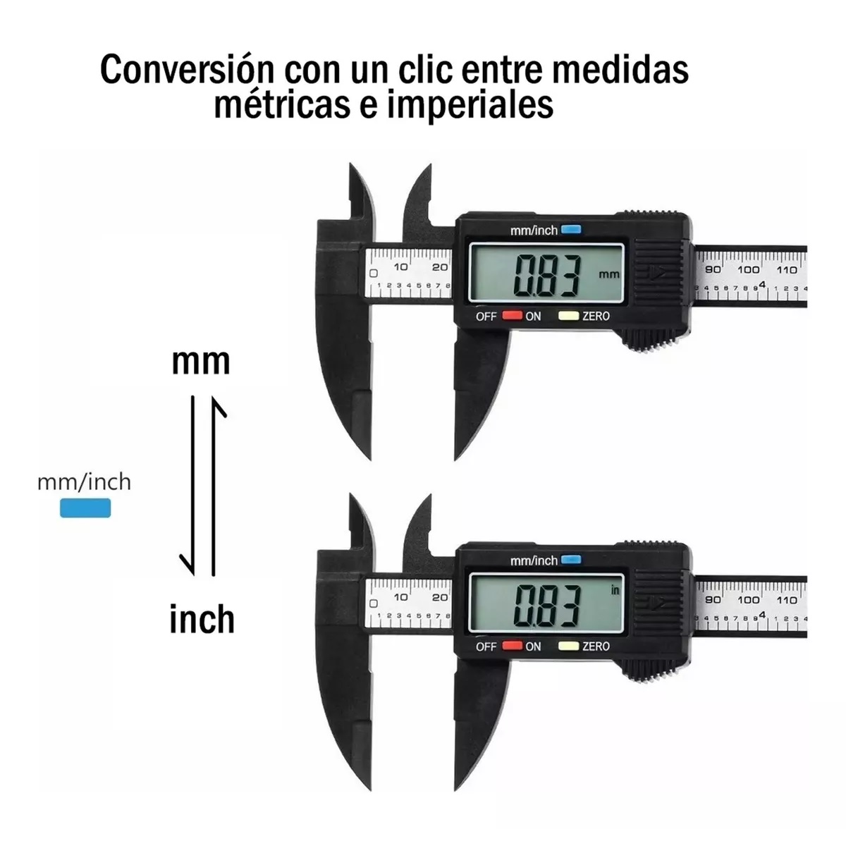 Calibrador Vernier Digital Pie De Rey 6in Precisión 0.01mm plata
