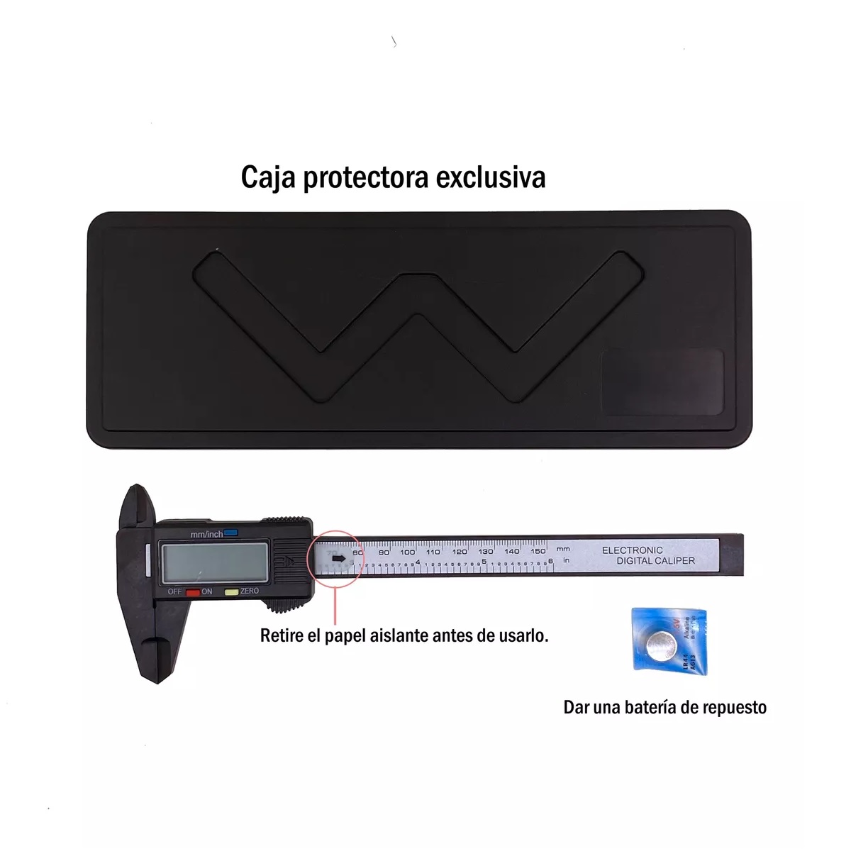 Calibrador Vernier Digital Pie De Rey 6in Precisión 0.01mm plata