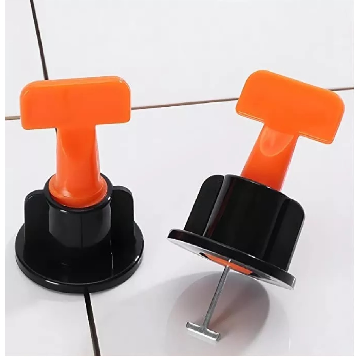 Kit Sistema Nivelador Azulejo Loseta Piso Reutilizable 50pza naranja