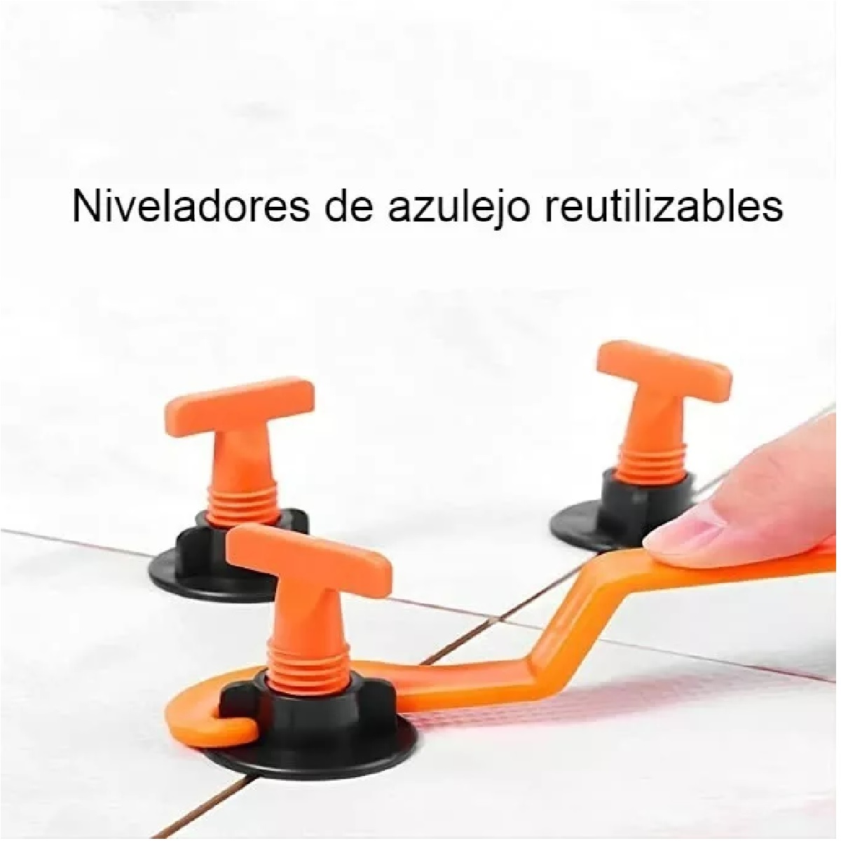 Kit Sistema Nivelador Azulejo Loseta Piso Reutilizable 50pza naranja