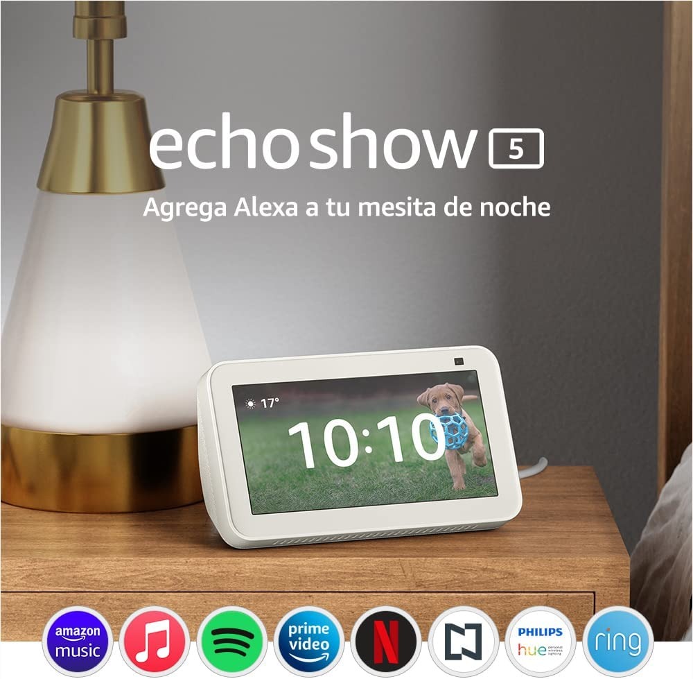 Kit Alexa Echo Show 5 Blanco + Focos Led Inteligentes 2 Pack.