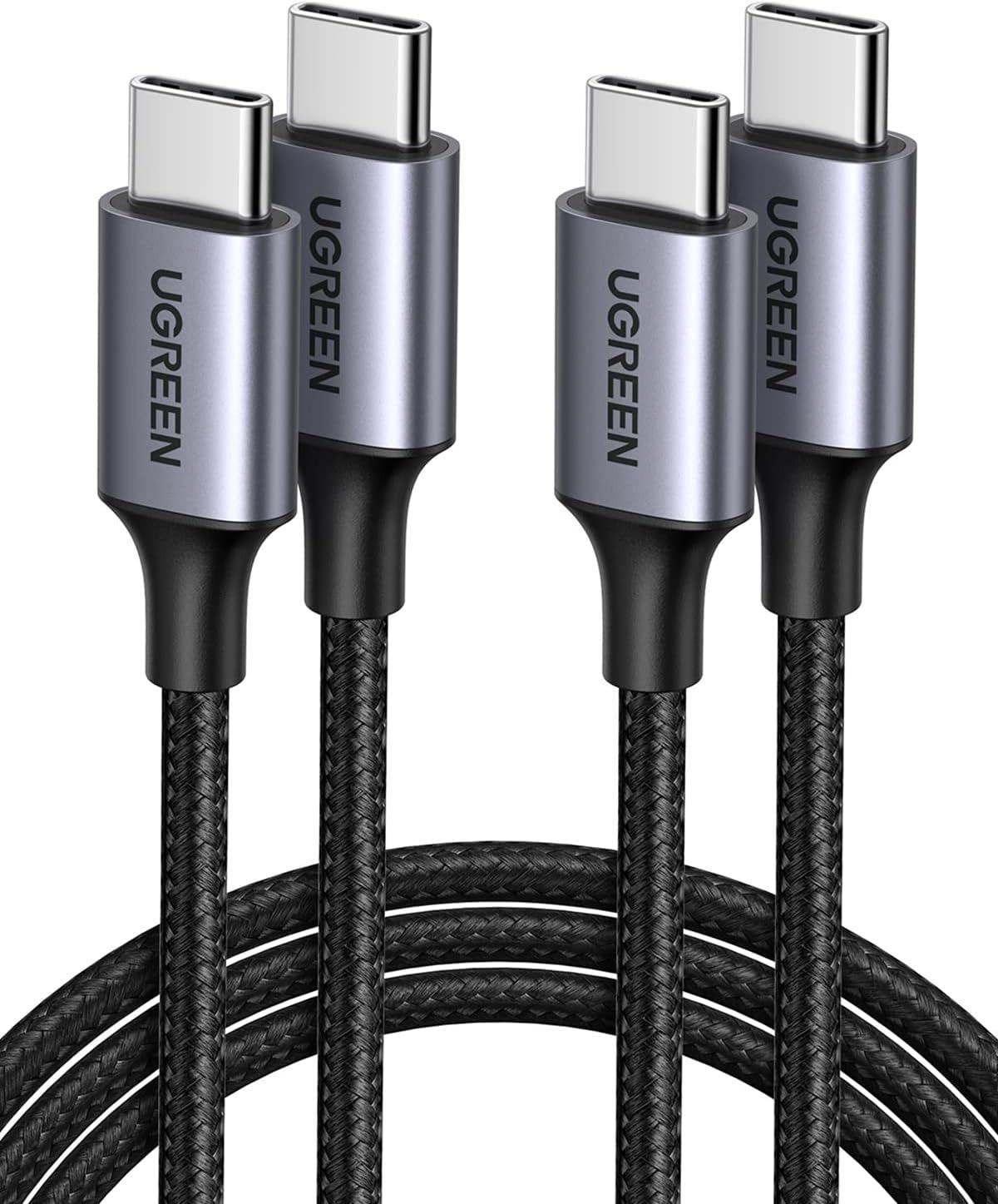 UGREEN Cable USB C a USB C 2 Unidades, 60W PD Carga Rapida 20V 3A, Nylon Trenzado, 2M