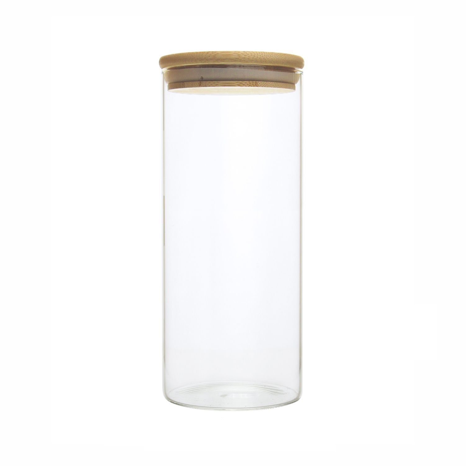Frasco Especiero de Vidrio Con Tapa De Bamboo 750 ml .