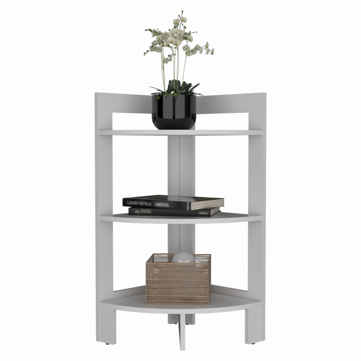 MESA ESQUINERA AUXILIAR ARMABLE IDEAL PARA LA SALA O EL COMEDOR MODELO RIGA COLOR BLANCO.