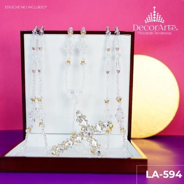 Lazo de boda artesanal de cristal cortado dorado