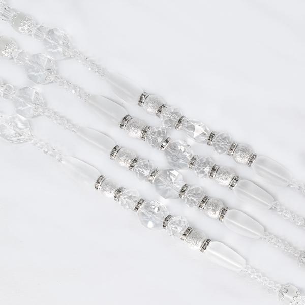 Lazo de boda artesanal de cristal cortado plata