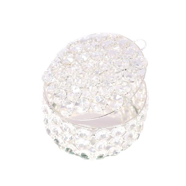 Cofre para lazo de boda o alhajero plata (cristal cortado)