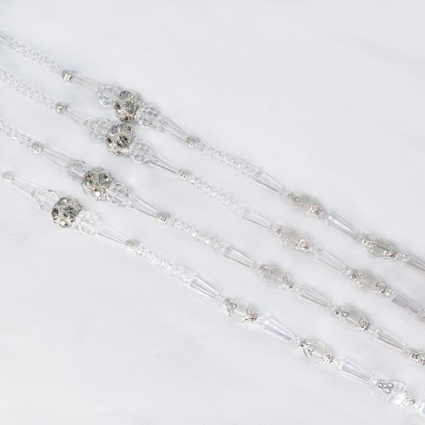 Lazo de boda artesanal de cristal cortado plata