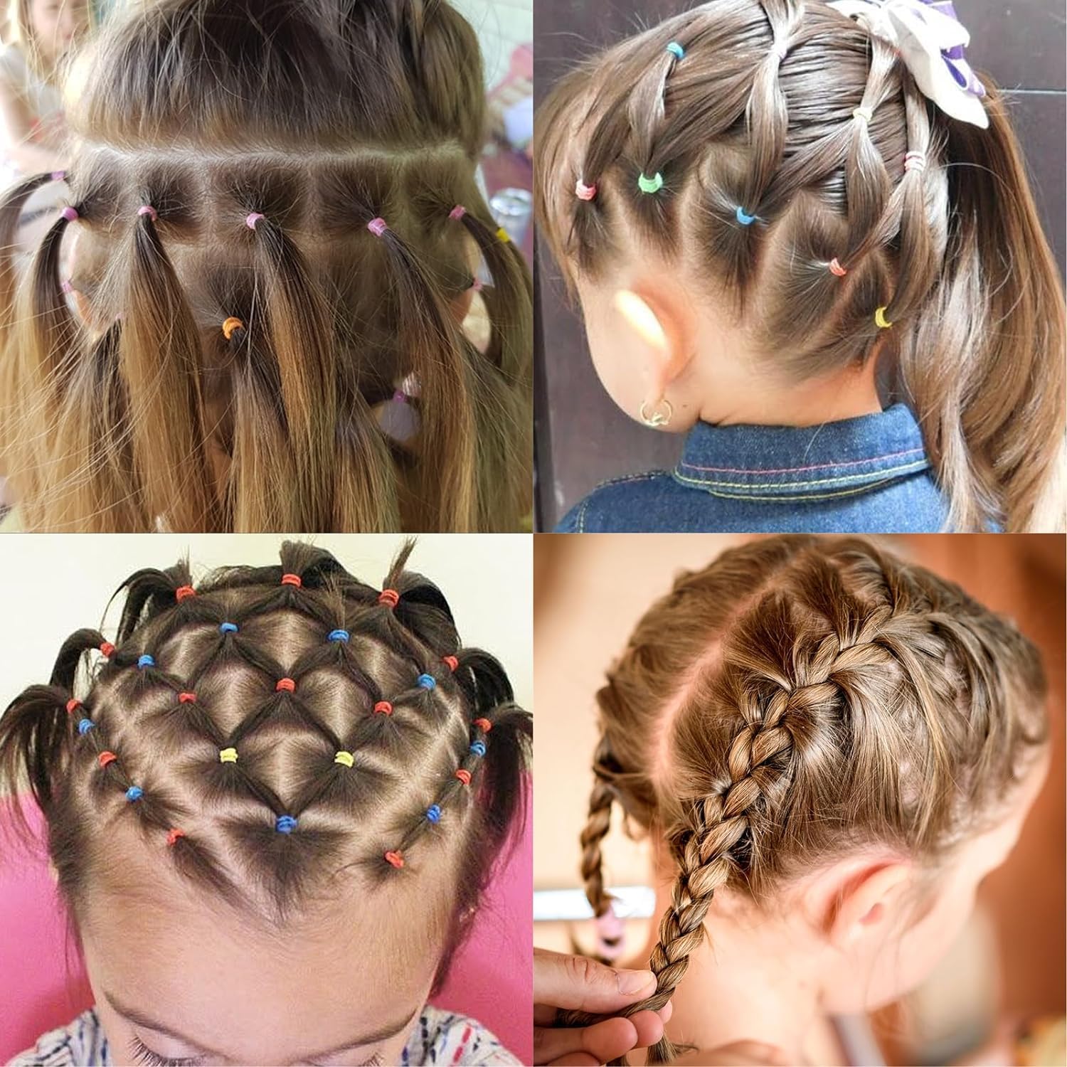 12 Paquetes De 1000 Ligas De Goma Para Cabello Colores Surtidos.