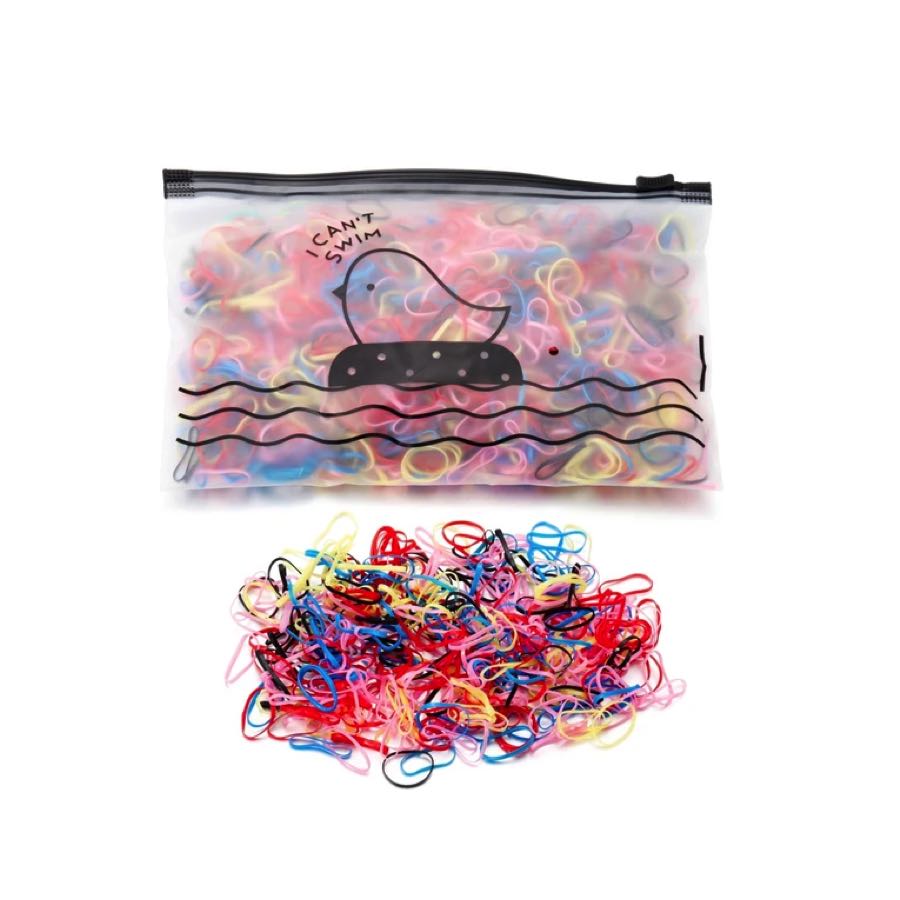 12 Paquetes De 1000 Ligas De Goma Para Cabello Colores Surtidos.