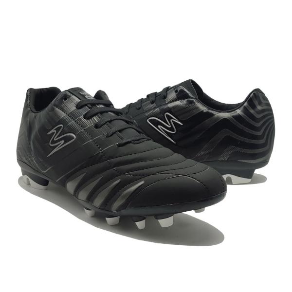 Tenis Metro-E 426 Negro Mate Plateados Tacos Futbol Taquetes Soccer