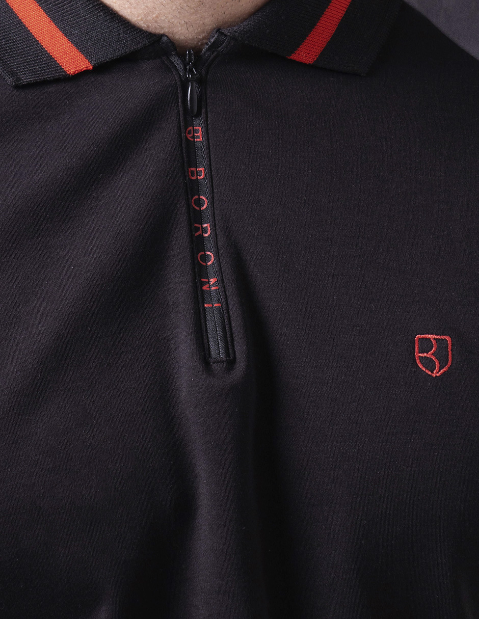 Playera Tipo Polo Boroni De Algodón Pima Premium.