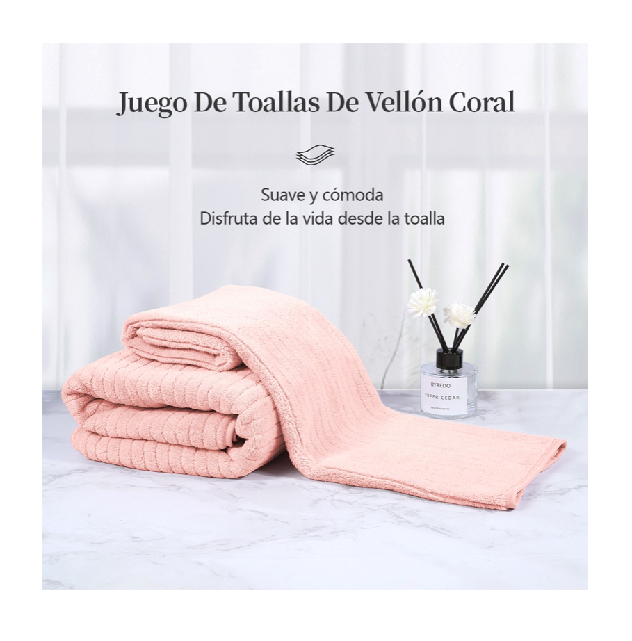 Set 2 Toallas Baño Rosa.