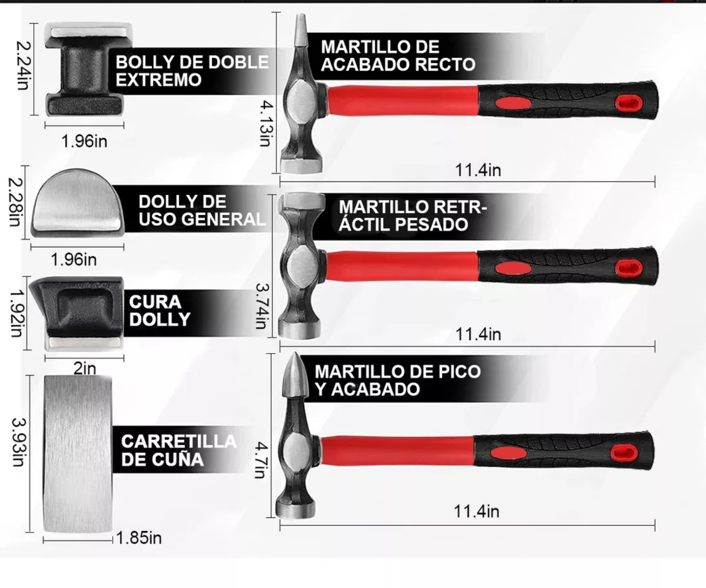 Martillo De Hojalatero,kit Juego De 7 Piezas Babefas
