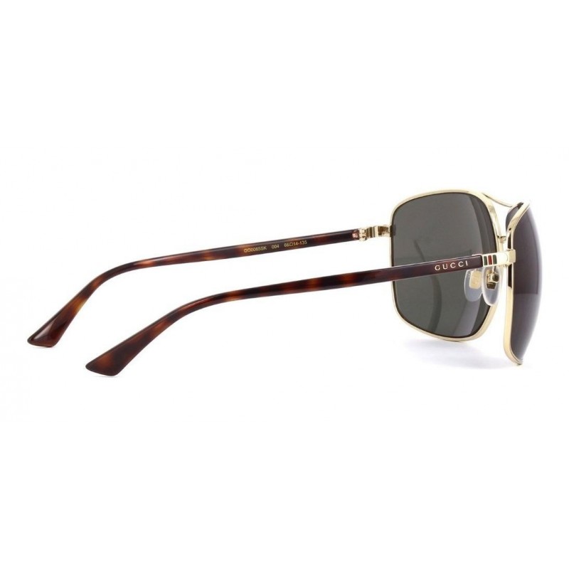 Lentes de sol Gucci Gg0065sk 004 Aviador Gris Dorado Clasico Original Icon