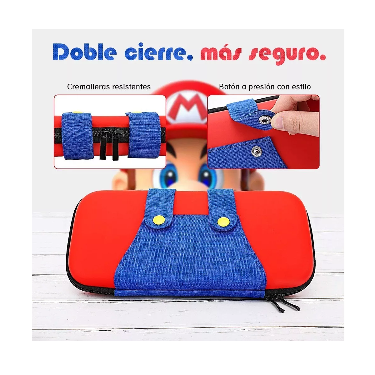 Kit Fundas Y Estuche De Nintendo Switch Con 20pzs Accesorios Rojo/Azul.