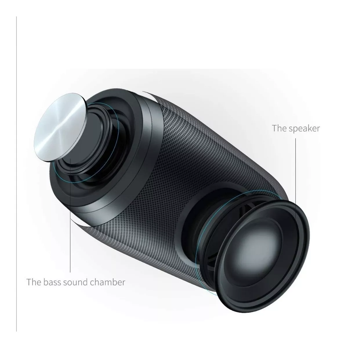 Bocina Bluetooth Portátil Graves Potentes Y Resistente Negro