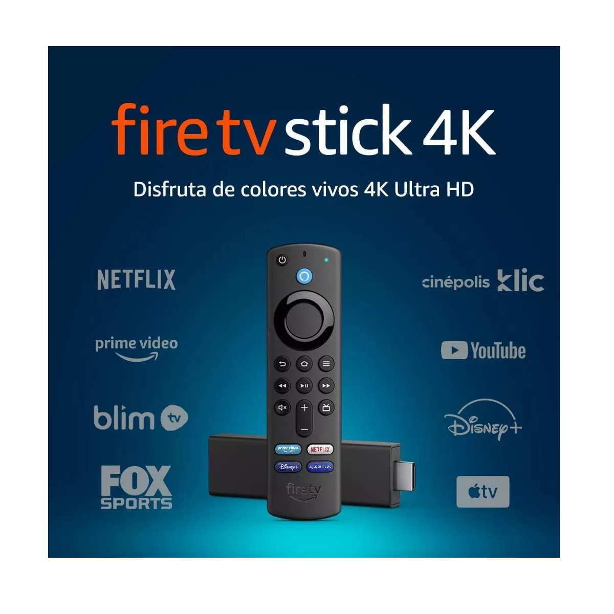 Amazon Fire TV Stick 4K 3.ª generación de voz 4K 8GB negro con 1.5GB de memoria RAM